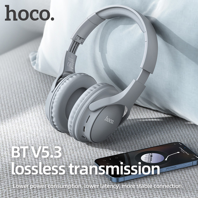 HOCO-Fone De Ouvido Bluetooth Sem Fio Dobrável, Jogo, Música